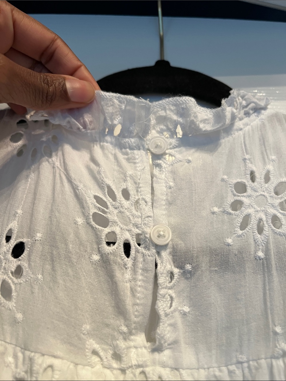 Entro White Eyelet Ruffle Mini Dress Medium - Picture 12 of 16
